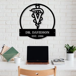 Customized Veterinarian Metal Sign, Vet Office Wall Decor, Personalized Veterinary Gift, Veterinarian Doctor Metal Sign, Vet Doctor Sign