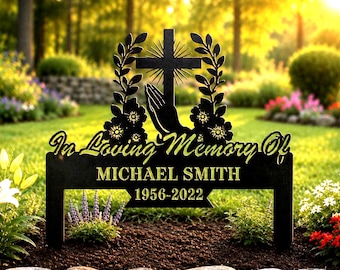 Custom Metal Memorial Sign, Personalized In Loving Memory Plaque, Outdoor Grave Marker
