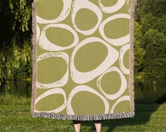 Abstract Pattern Woven Blanket, Geometric Throw Blanket, Modern Home Decor, Boho Blanket, Cozy Textile Art, Decorative Throw