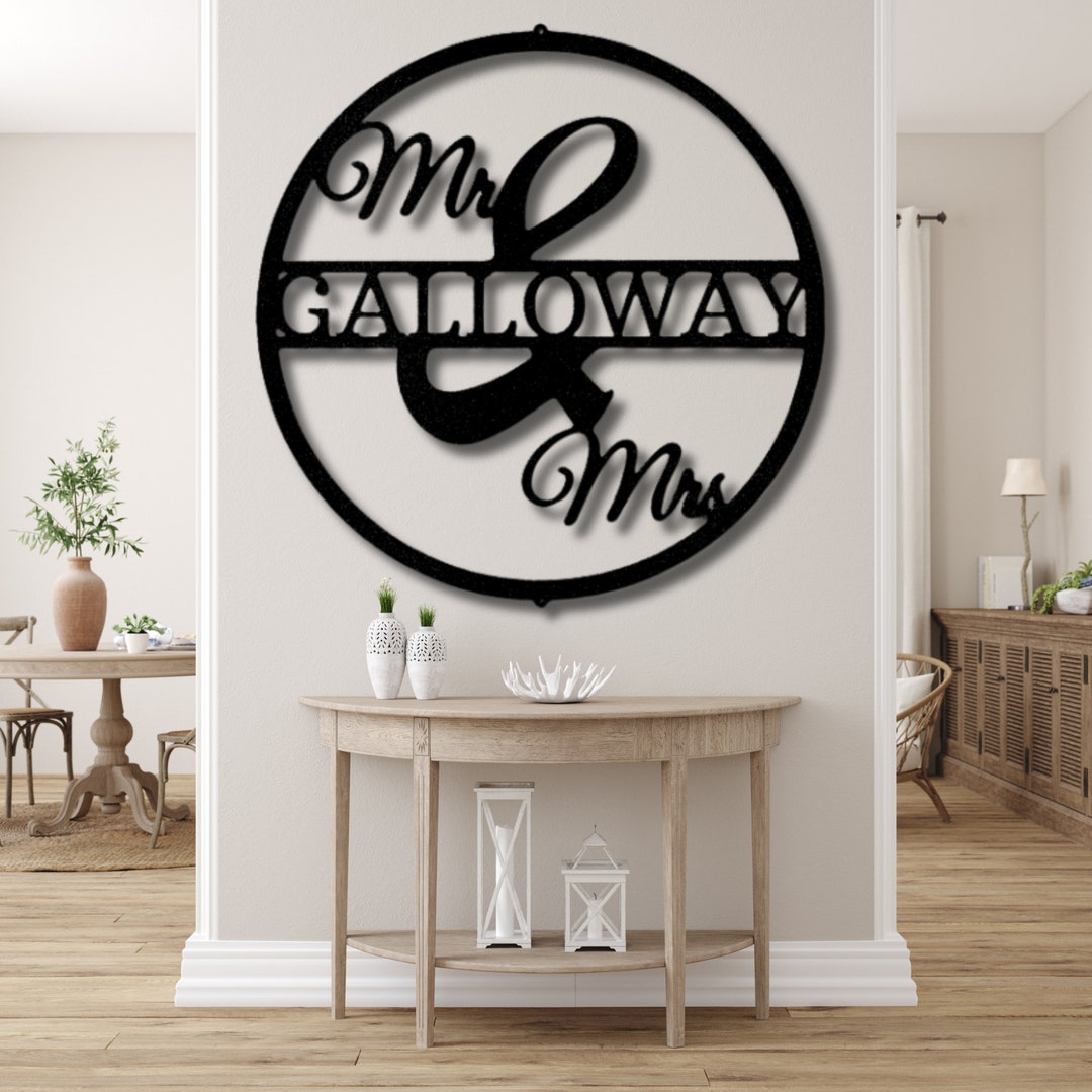 Custom Mr and Mrs Metal Sign, Personalized Couples Name Decor, Wedding ...
