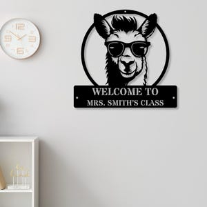 Custom Llama Wall Metal Sign Decor, Llama Art for Home, Llama Themed Room Decor, Unique Llama Gift, Metal Wall Hanging, Llama Lovers Decor