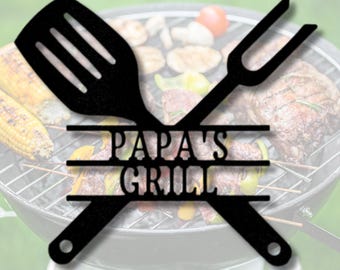 Custom Grilling Metal Sign, Personalized Name BBQ Metal Sign, Dad Men Gift, Smokehouse Sign, Custom BBQ Metal Sign, Family Name Sign