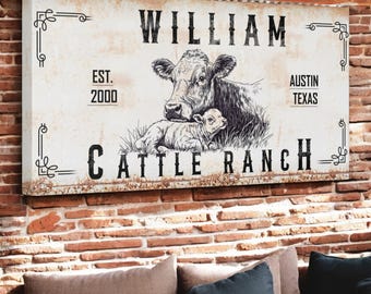 Personalized Farmhouse Canvas Wall Decor, Ranch Wall Art, Rustic Home Decor Gift, Modern Farmhouse Style, Housewarming Gift, Wedding Gifts