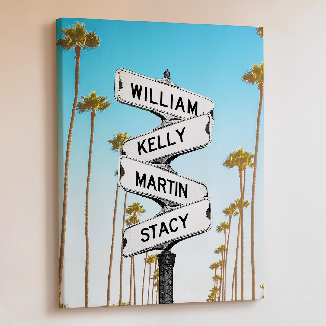Personalized Family Street Sign, Coastal Themed Wall Art, Family Name ...