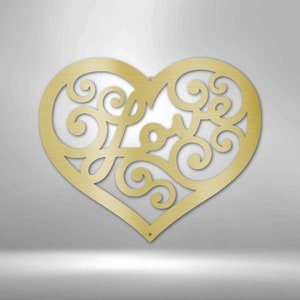 Love Swirl Metal Sign, Wedding Gift, Newly Weds Gift, Love Script Sign ...