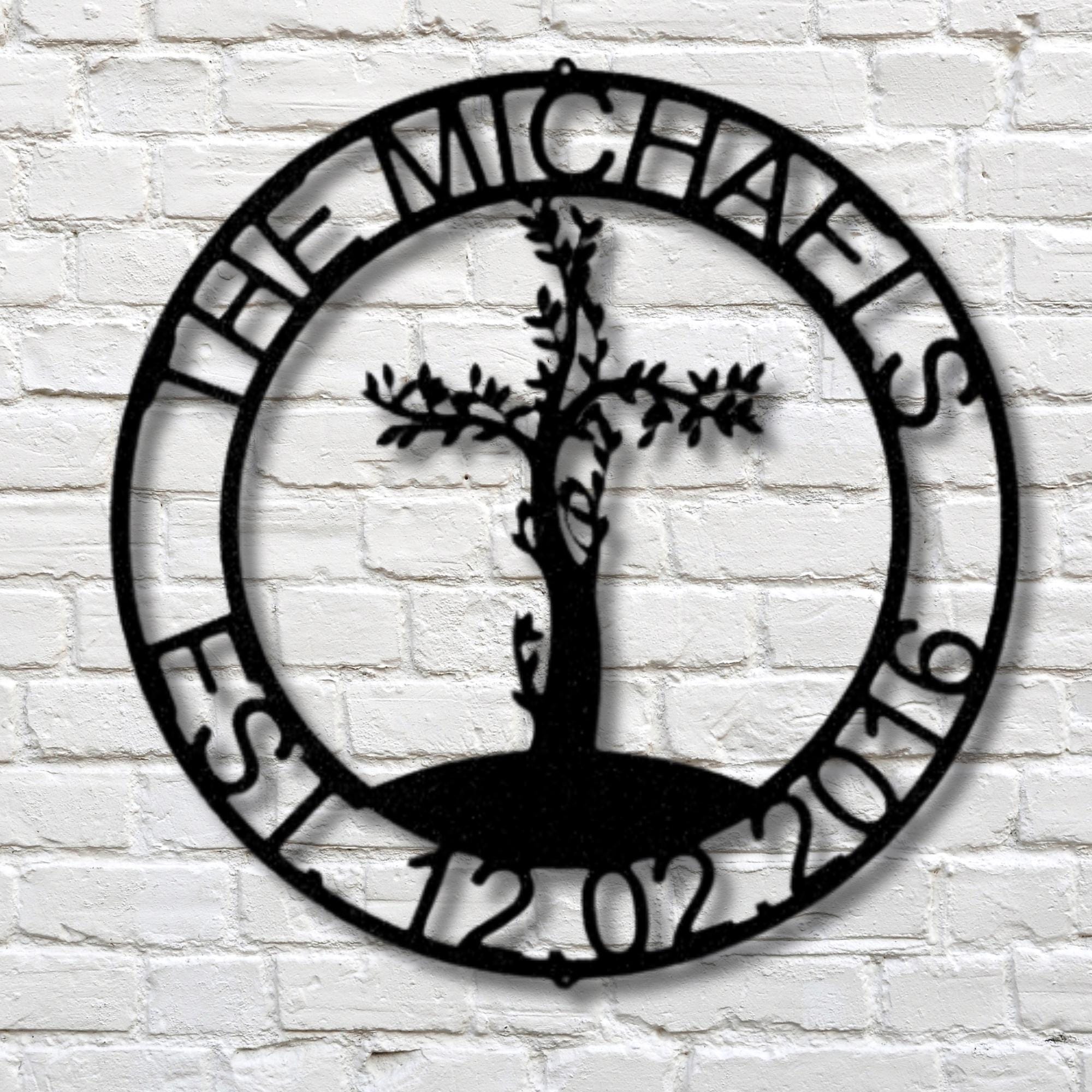 Personalized Cross Tree Metal Sign, Tree Metalx Art, Tree of Life Art ...