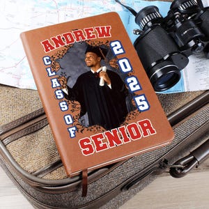 Picture Graduation Journal, Graduate Wishes and Advice Book, Personalized keepsake Class 2025 Gift College High School Graduate Name Journal