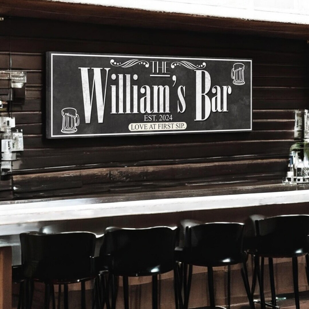Bar Sign Decor, Personalized Bar Sign Wall Decor, Man Cave Wall Art ...