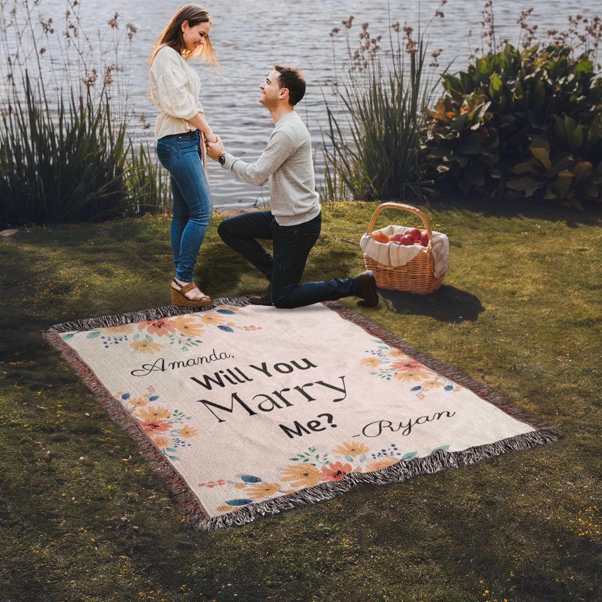 Custom Proposal Woven Blanket, Will You Marry Me Blanket, Marriage ...
