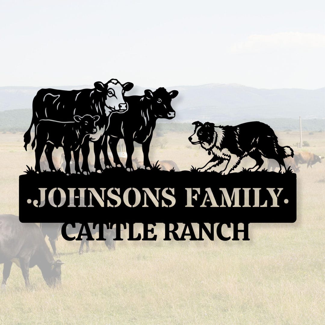 Custom Metal Ranch Sign, Personalized Cattle Farm Decor, Metal Brand ...