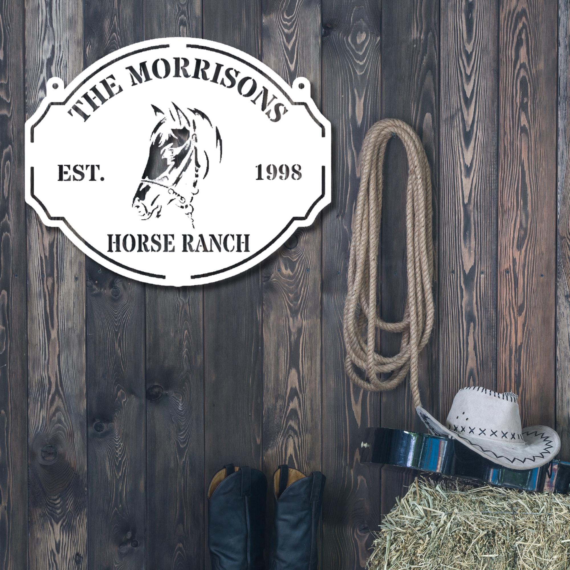 Custom Family Ranch Metal Sign, Personalized Ranch House Decor Rustic ...