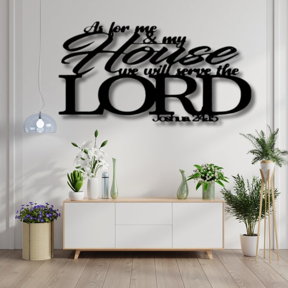 Joshua 24.15 Quote Metal Sign, Gift For Christians, Metal Wall Sign, Script Sign, Bible House Decor, Christian Home Decor, Religious Decor