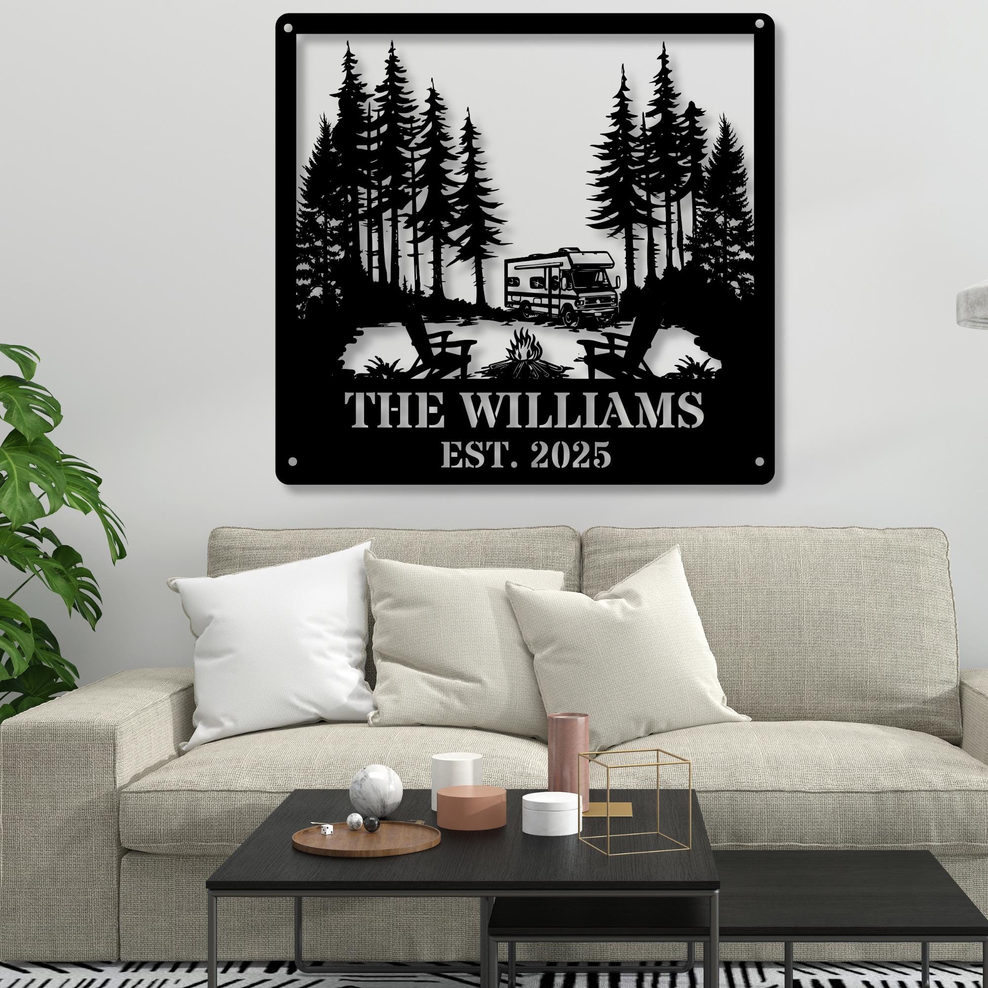 Trailer Rv Signs Custom RV Trailer Metal Sign, Custom Camping Name Metal Wall Art ...