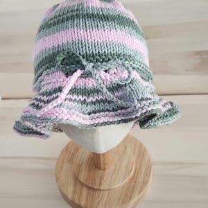 Handknit Sun Hat Baby Cotton Bucket Hat Toddler 6 Months to 2