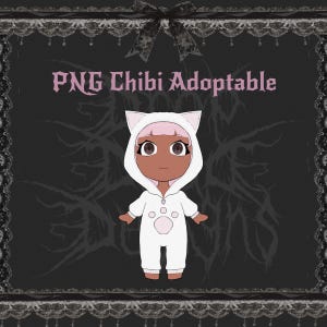 Chibi-Katzen-Einteiler zum Adoptieren | PNGTuber-Asset | Transparenter VTuber-Streamer-Avatar | Chibi-Digital-Download