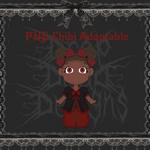 Gothic-Vampir-Adoptable | PNGTuber-Asset | Transparenter VTuber-Streamer-Avatar | Chibi-Digital-Download