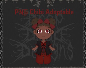 Goth Vampire Adoptable | PNGTuber Asset | Transparent VTuber Streamer Avatar | Chibi Digital Download