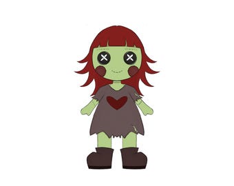 Frankenstein Patchwork Chibi Adoptable | Cute Monster Girl Character Design | Pastel Goth Zombie Anime OC | Digital Download PNG