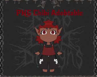 Demon Chibi Adoptable | PNGTuber Asset | Transparent VTuber Streamer Avatar | Chibi Digital Download