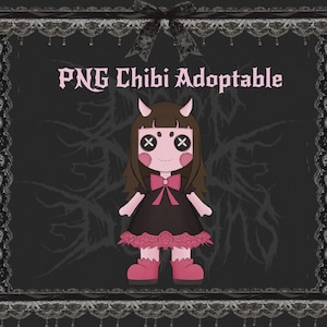 Ragdoll-Dämonen-Chibi zum Adoptieren | PNGTuber-Asset | Transparenter VTuber-Streamer-Avatar | Chibi-Digital-Download