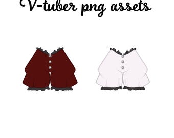 Bloomer Shorts VTuber Asset Pack | Tiered Ruffle Bloomers PNGTuber Overlay | Goth Lolita Twitch Stream Clothing PNG