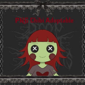 Frankenstein Chibi Adoptable | PNGTuber Asset | Transparent VTuber Streamer Avatar | Chibi Digital Download image 2