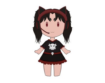 Chibi Gamer Witch Adoptable | Cute Modern Sorceress Character Design | Kawaii Anime Mage OC | Digital Download Art PNG Asset