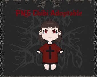 Demon Girl Adoptable |PNGTuber Asset | Transparent VTuber Streamer Avatar | Chibi Digital Download