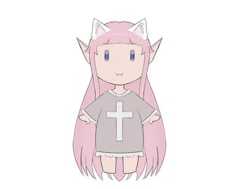 Chibi Pastel Goth Elf Adoptable | Cute Fairy Tale Character Design | Fantasy RPG Anime Girl OC | Digital Download Art PNG Asset