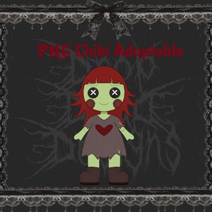 Frankenstein Chibi Adoptable | PNGTuber Asset | Transparent VTuber Streamer Avatar | Chibi Digital Download image 1