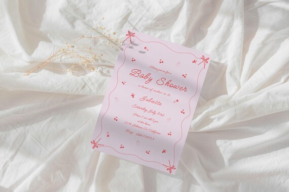Ma Cherie Baby Shower Invitation, Editable Template (Digital Download)
