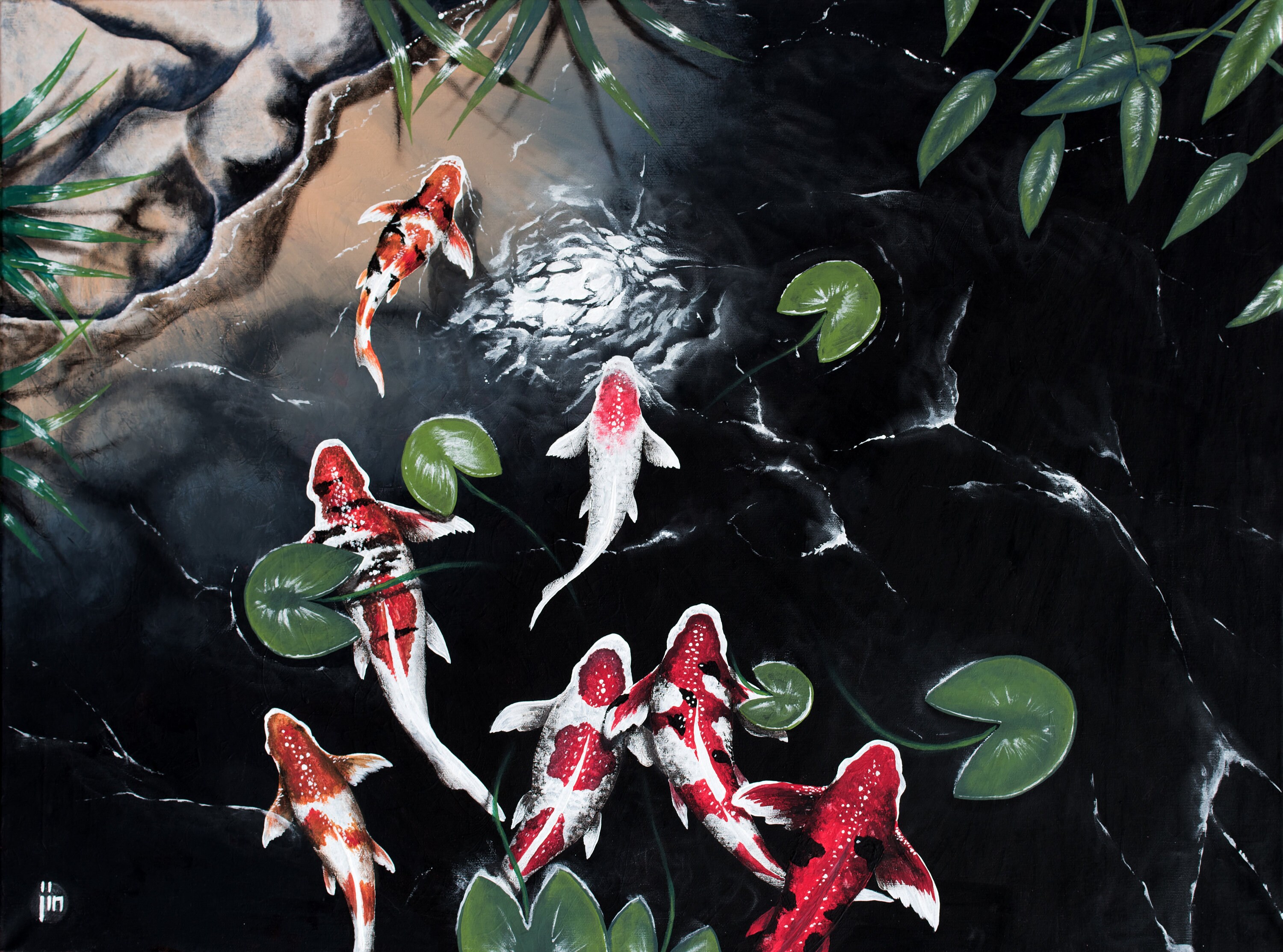 Asian Koi Fish Acrylic Painting Digital File For Printing Etsy Asian Koi Fish Acrylic Painting Digital File For Printing Etsy