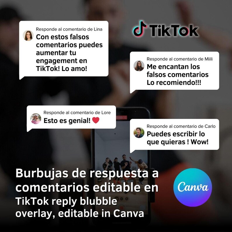 Fake Comments Editable Fake Comments Template for Tiktok - Reply Bubbles for Videos ...