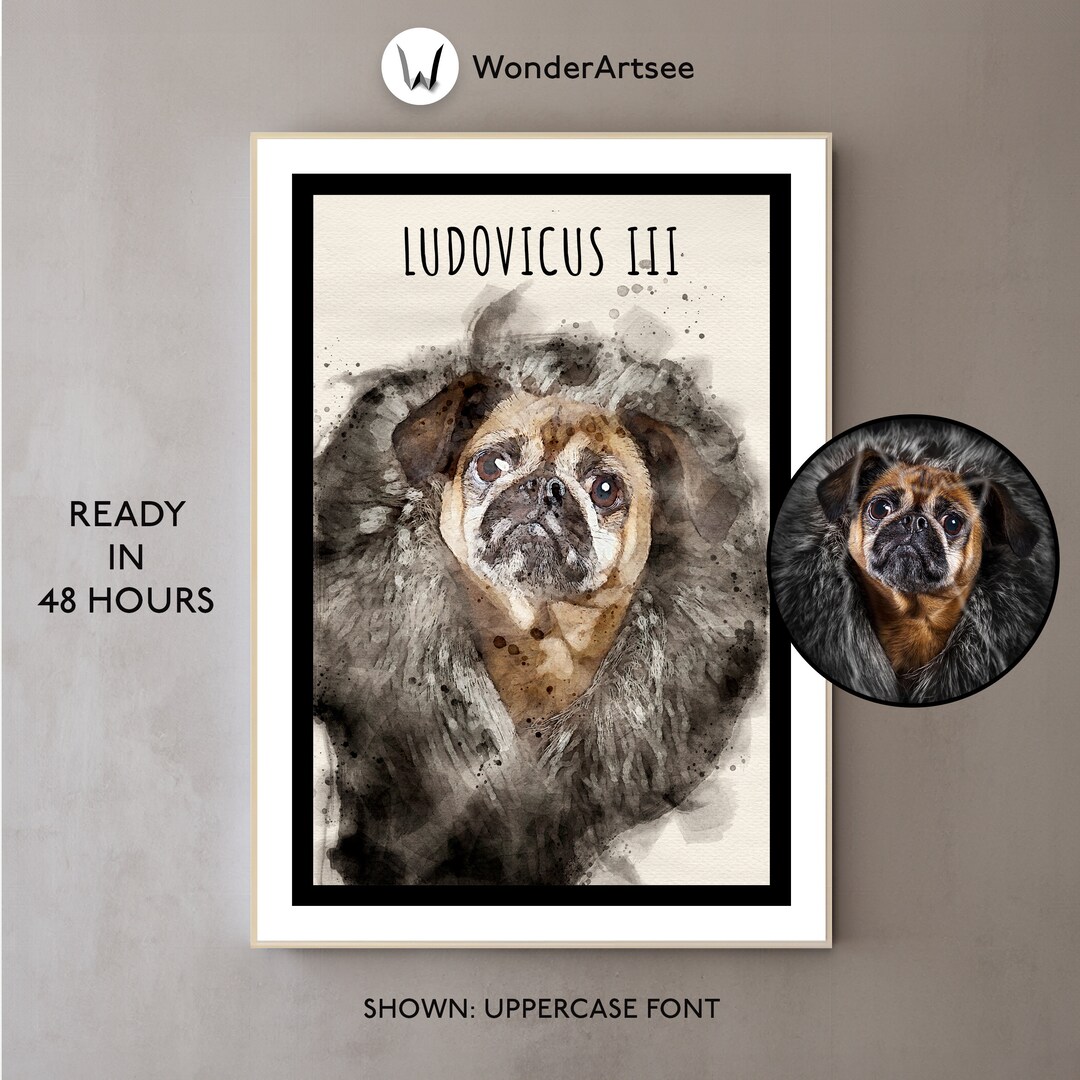 Custom Watercolor Pet Portraits From Pet Photo Custom Digital Cat ...