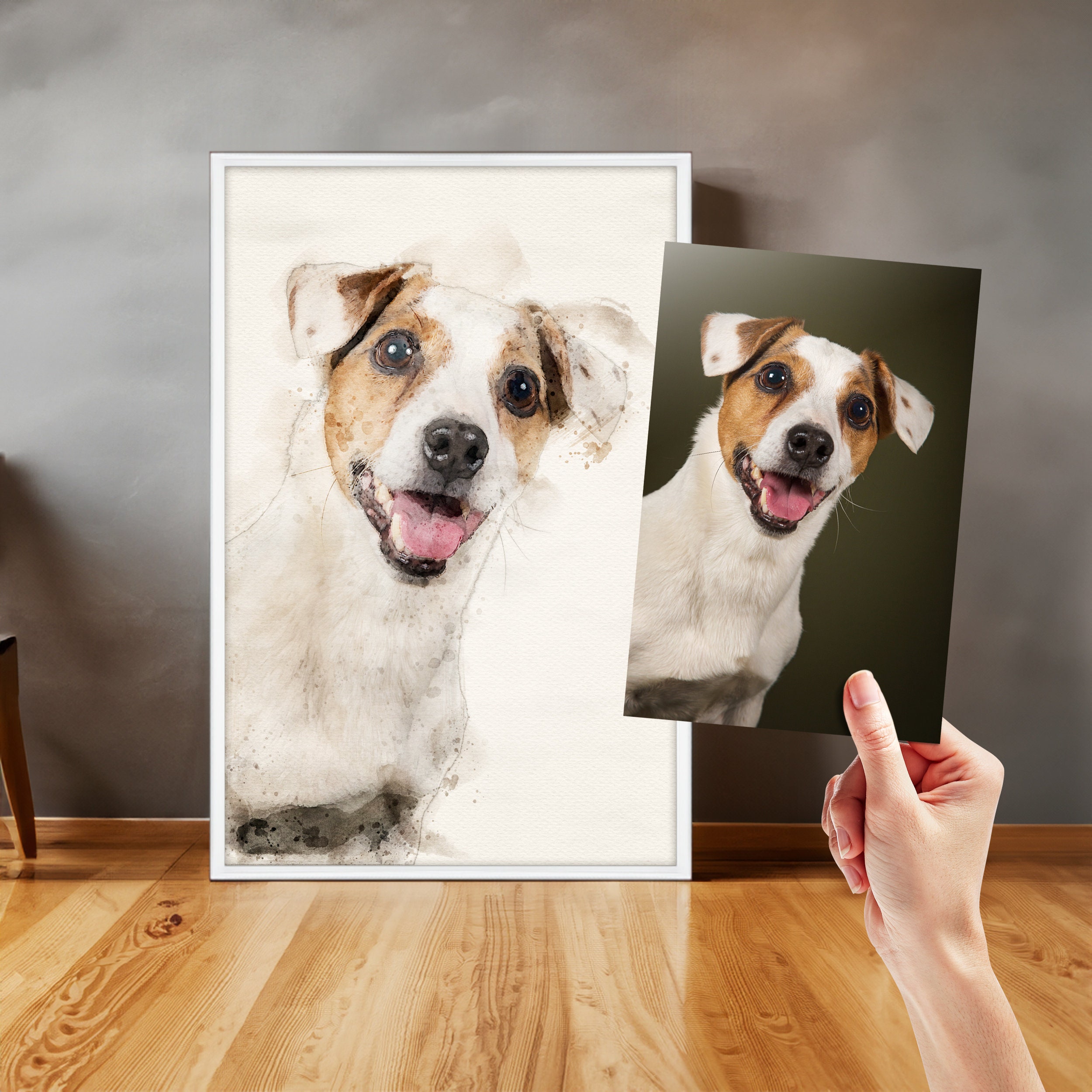 Custom Watercolor Pet Portraits From Pet Photo Custom Digital Cat ...