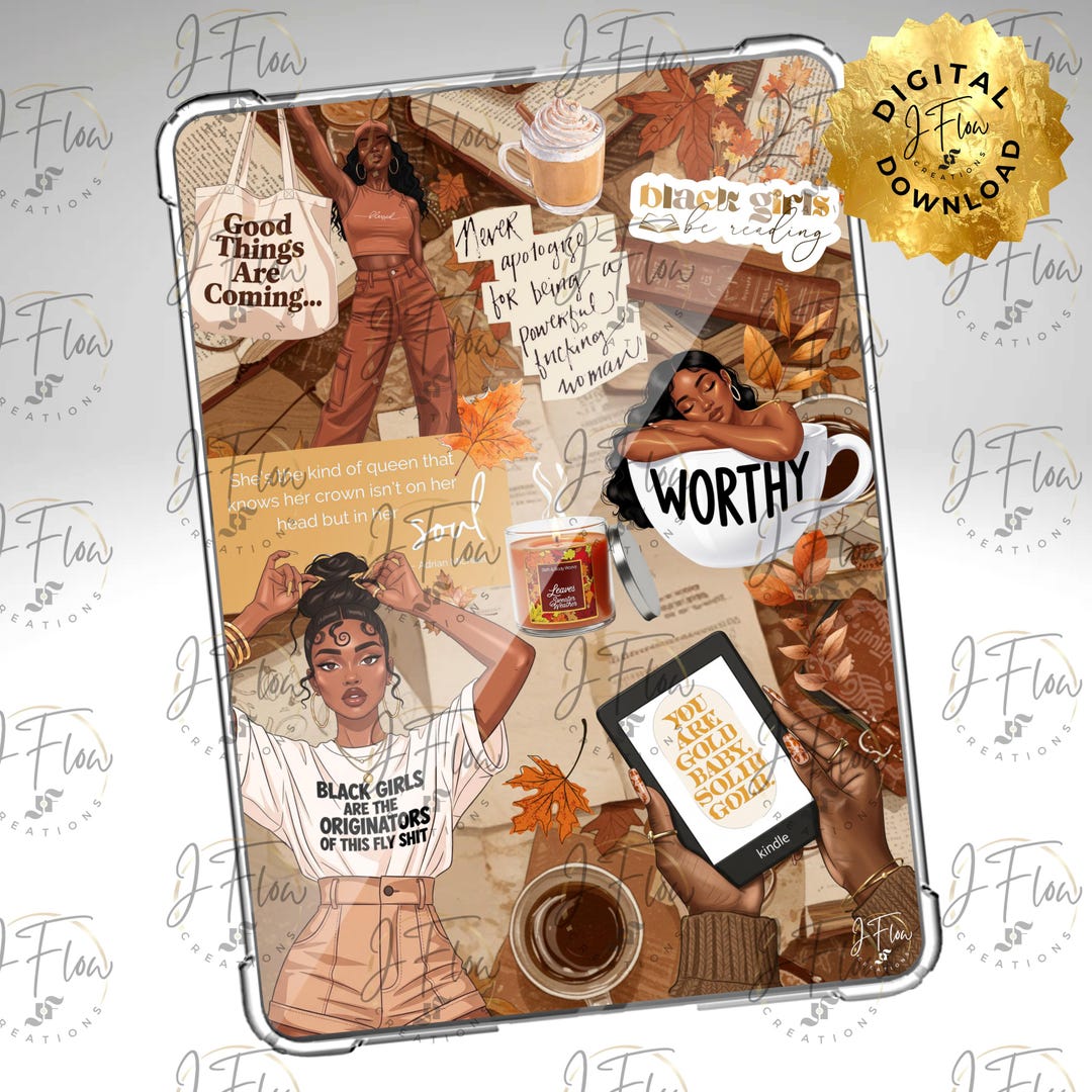 Fall Vibes Black Girl Printable Kindle Insert - DIGITAL DOWNLOAD - Etsy