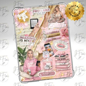 Afdrukbare Kindle-inzetstuk Pink Aesthetic Blondie - DIGITALE DOWNLOAD