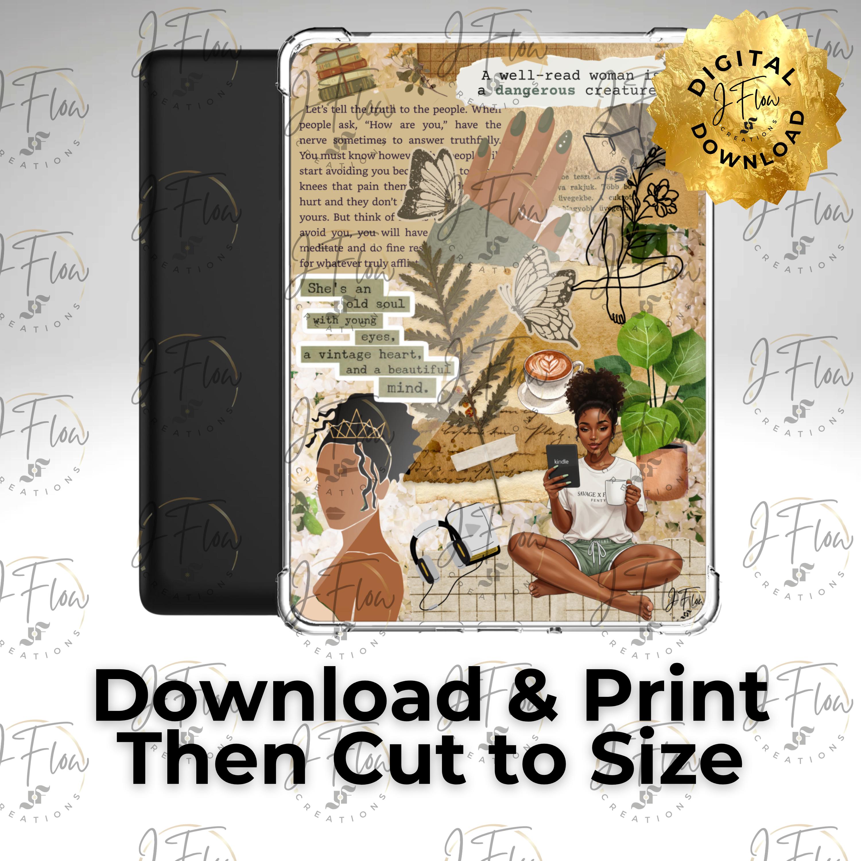 Earthy Vintage Black Girl Printable Kindle Insert - DIGITAL DOWNLOAD - Etsy
