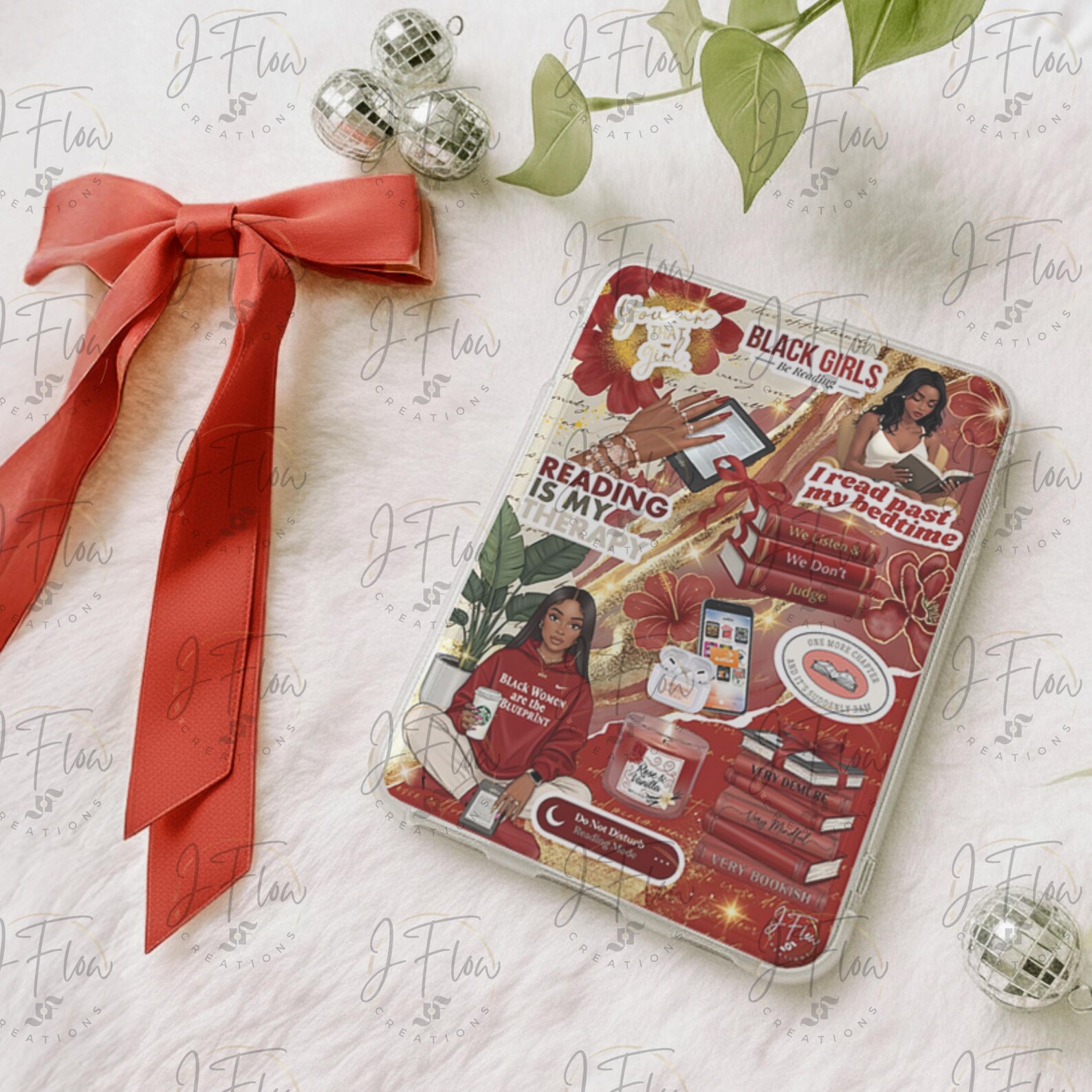 Red Aesthetic Black Girl Printable Kindle Insert - DIGITAL DOWNLOAD - Etsy
