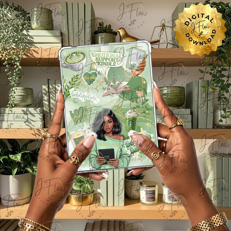 Matcha Black Girl Printable Kindle Insert - DIGITAL DOWNLOAD - Etsy