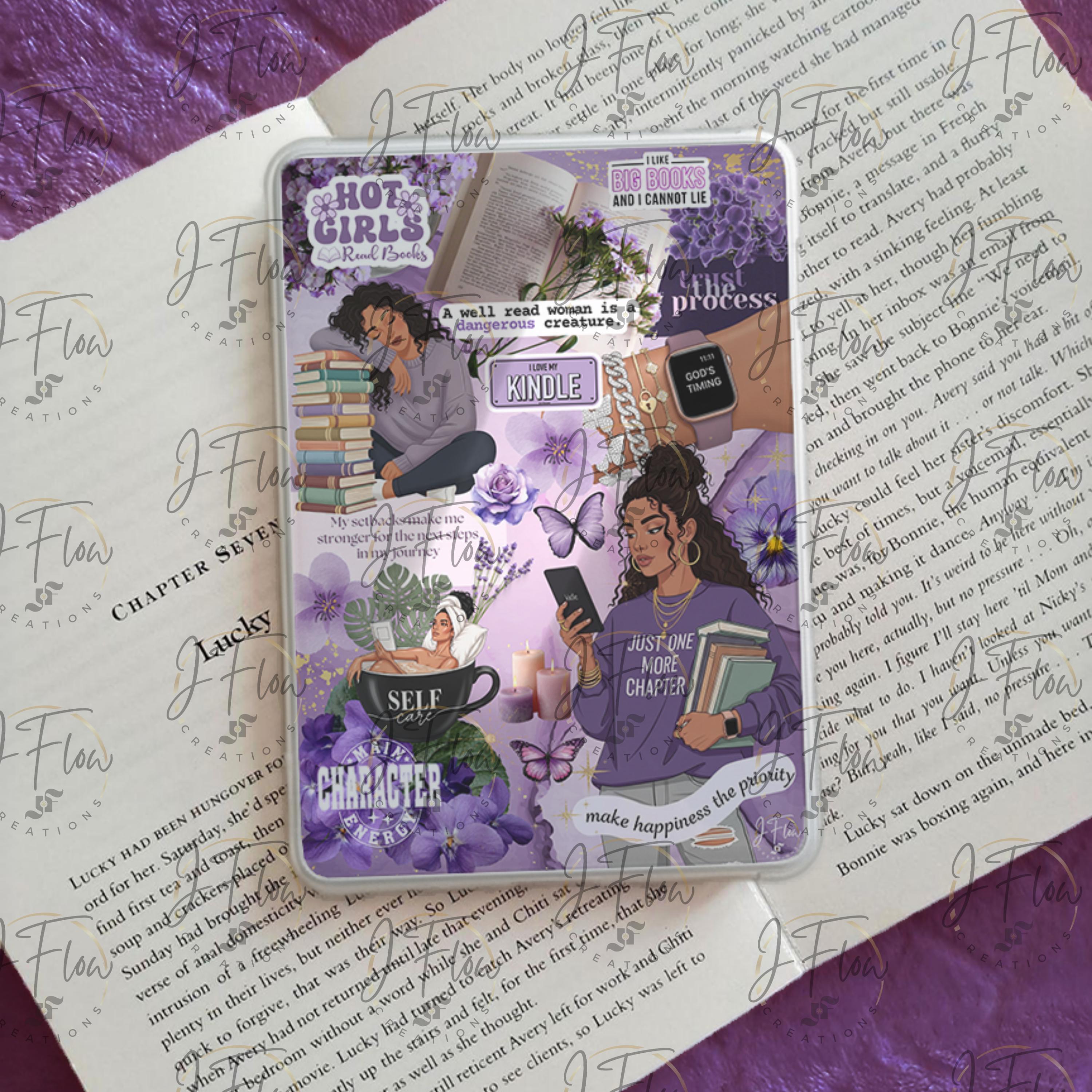 Purple Bookish Latina Printable Kindle Insert - DIGITAL DOWNLOAD - Etsy