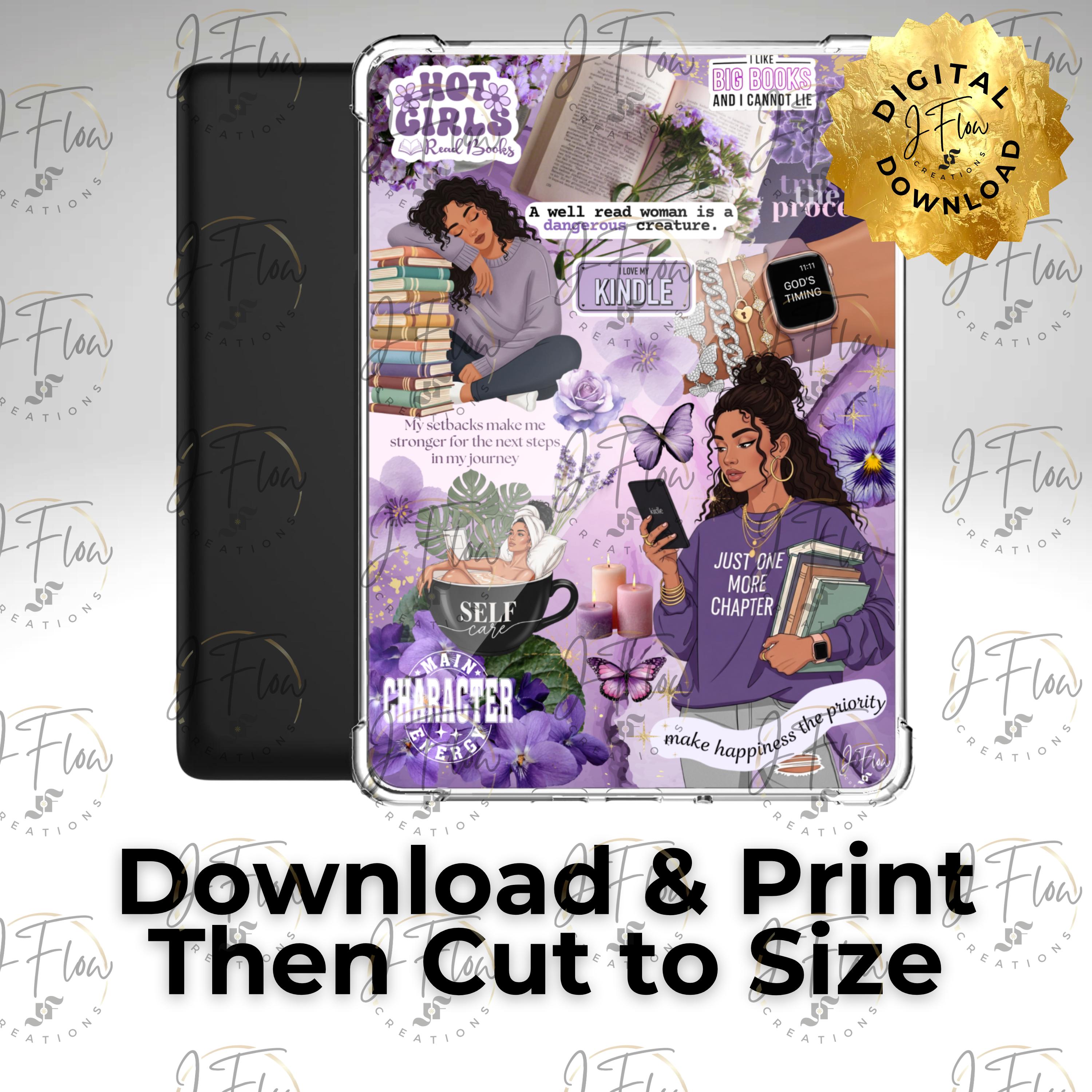 Purple Bookish Latina Printable Kindle Insert - DIGITAL DOWNLOAD - Etsy