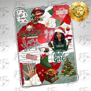 Christmas Black Girl Printable Kindle Insert - DIGITAL DOWNLOAD