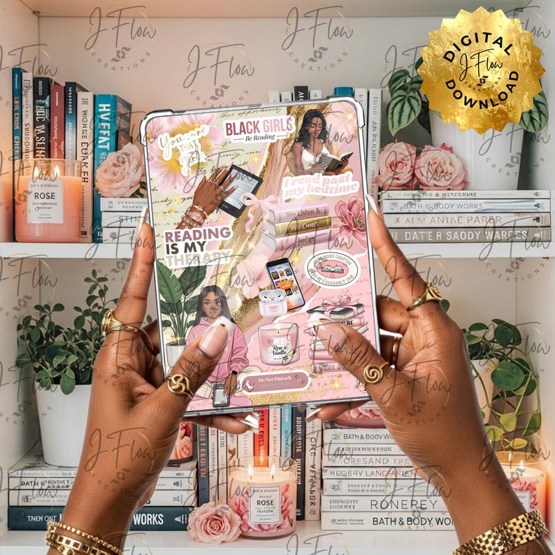 Pink Aesthetic Black Girl Printable Kindle Insert - DIGITAL DOWNLOAD - Etsy