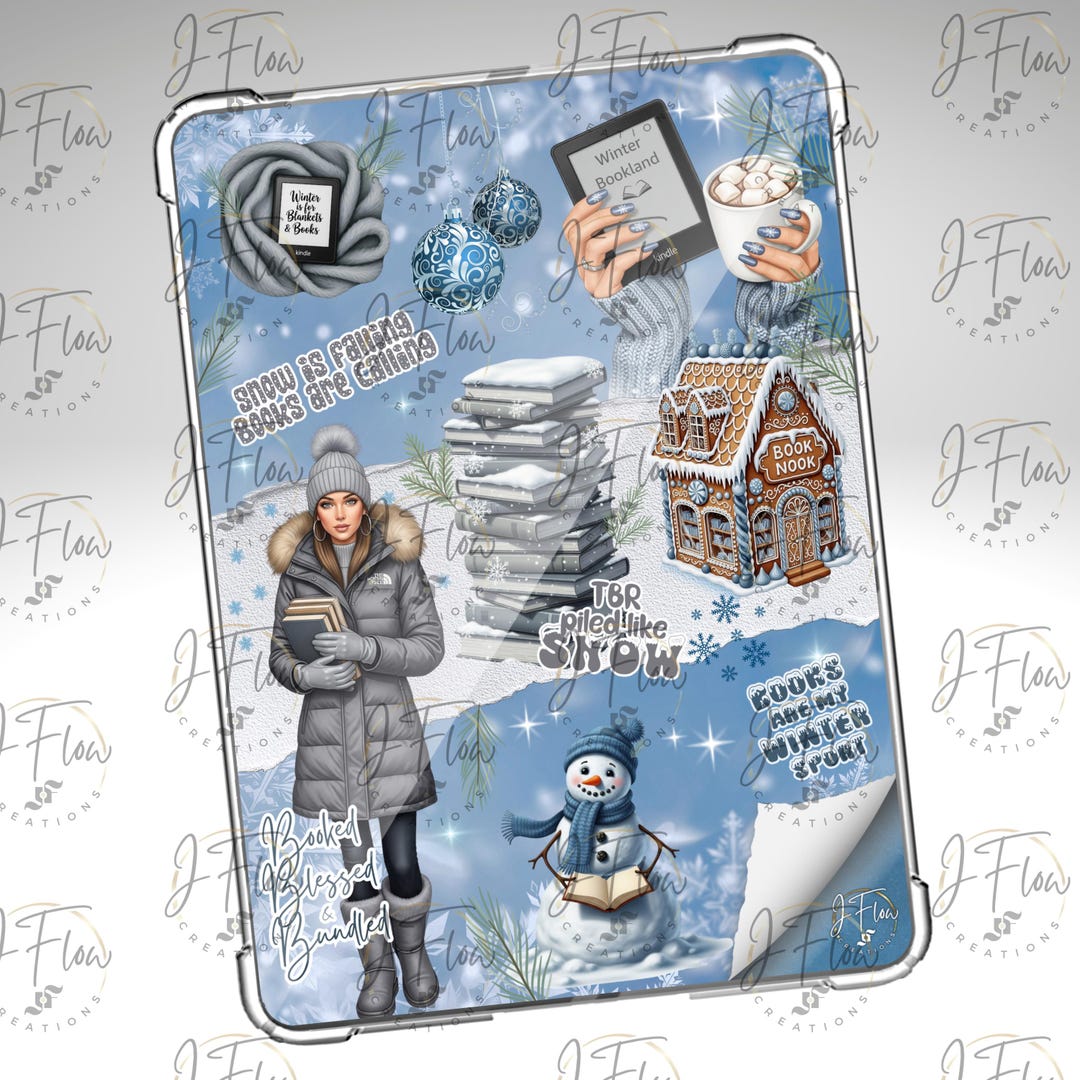 Winter Bookland Brunette Printable Kindle Insert - DIGITAL DOWNLOAD - Etsy