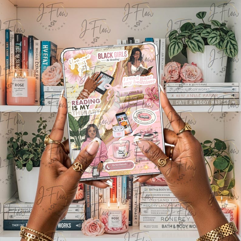 Pink Aesthetic Black Girl Printable Kindle Insert - DIGITAL DOWNLOAD - Etsy