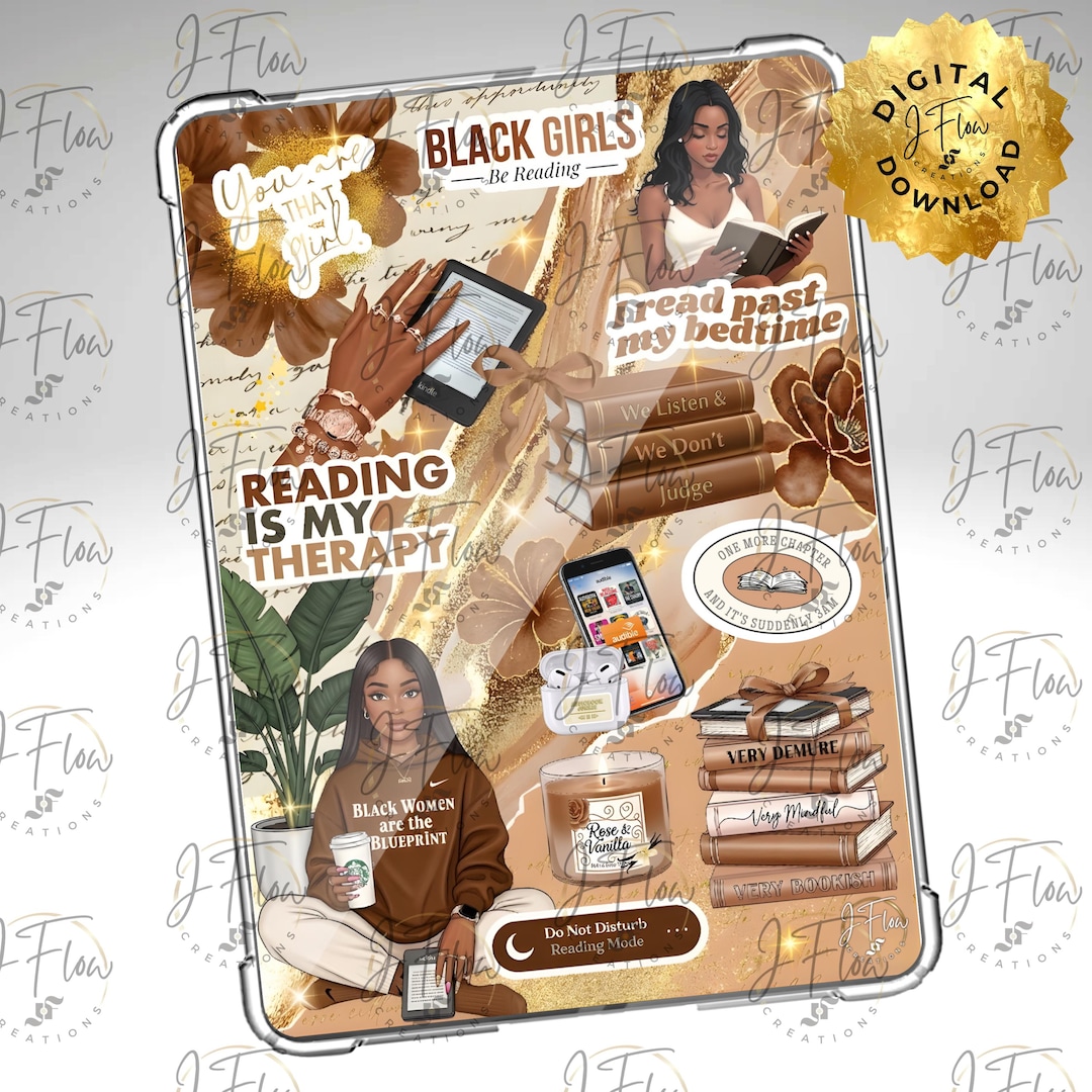 Brown Aesthetic Black Girl Printable Kindle Insert - DIGITAL DOWNLOAD ...