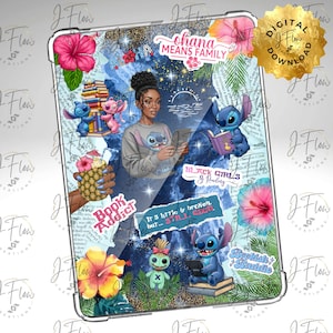 Stitch - Tropical Black Girl Reader Printable Kindle Insert (DIGITAL DOWNLOAD)
