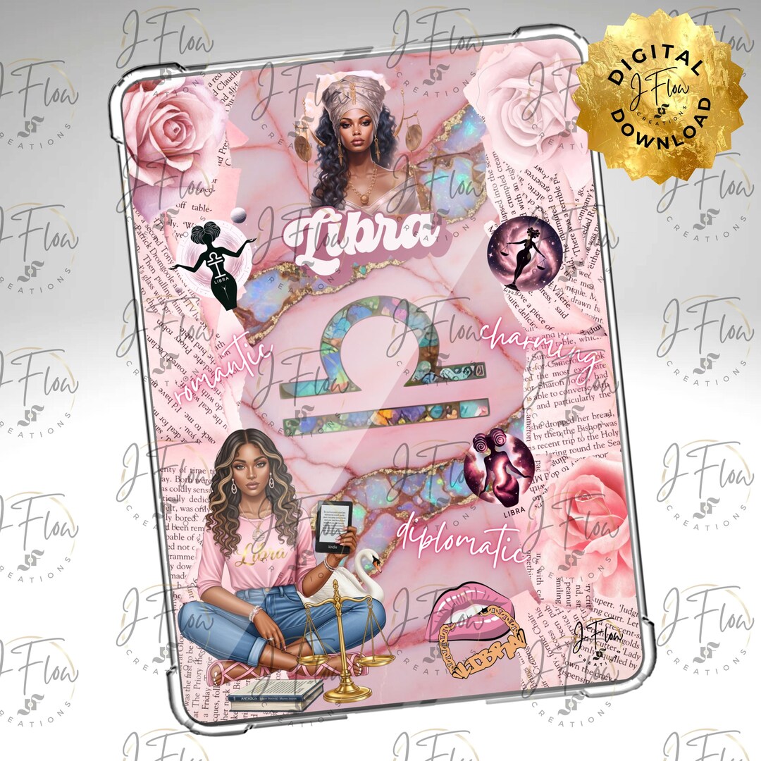 Libra Zodiac Black Girl Printable Kindle Insert - DIGITAL DOWNLOAD - Etsy
