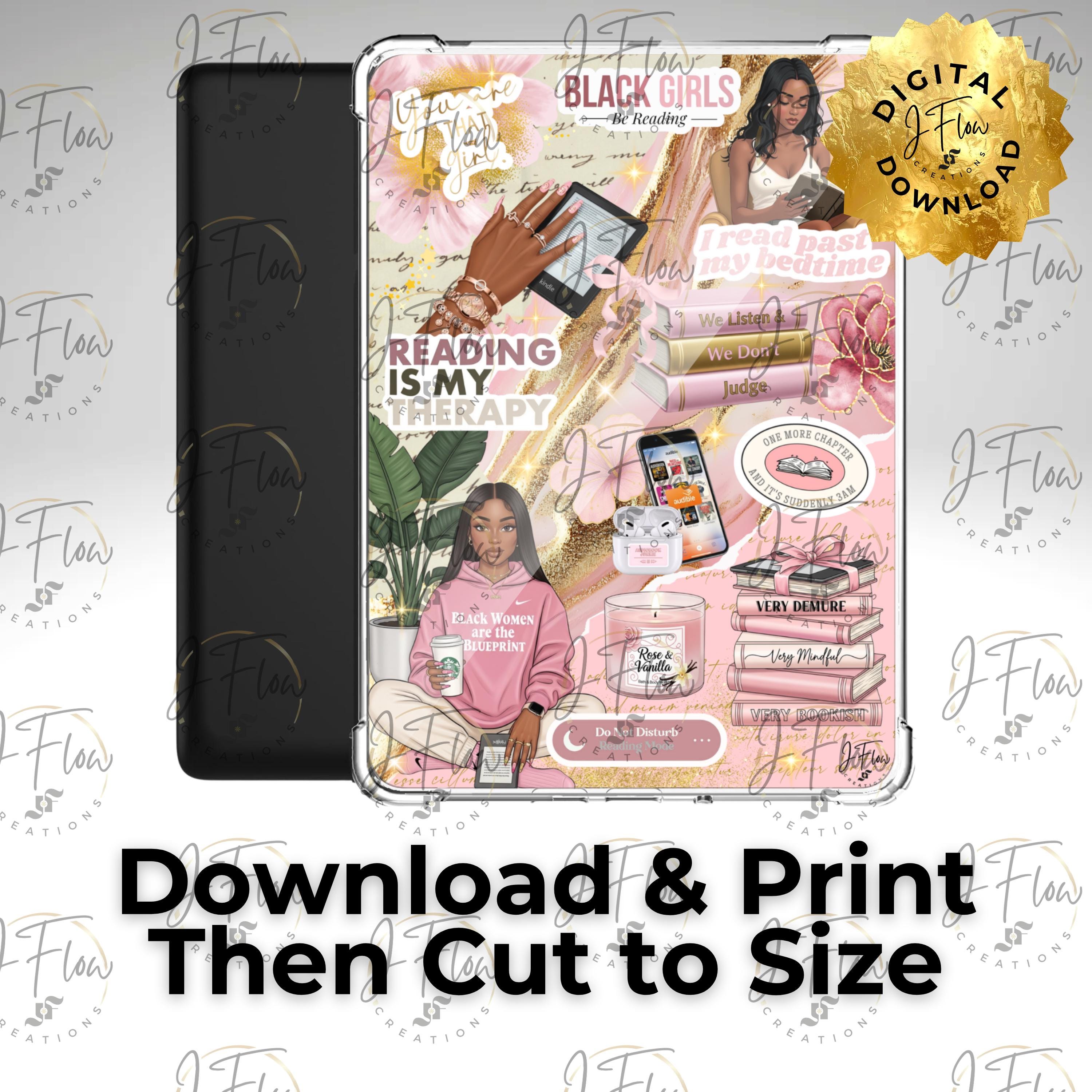 Pink Aesthetic Black Girl Printable Kindle Insert - DIGITAL DOWNLOAD - Etsy
